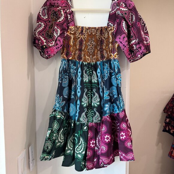 Farm Rioo Multicolor Paisley Puff Sleeve Dress - Picture 5 of 6